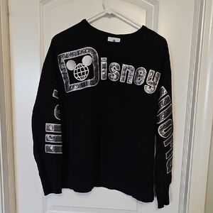 Walt Disney World Black and Silver Crewneck Sweatshirt for Women